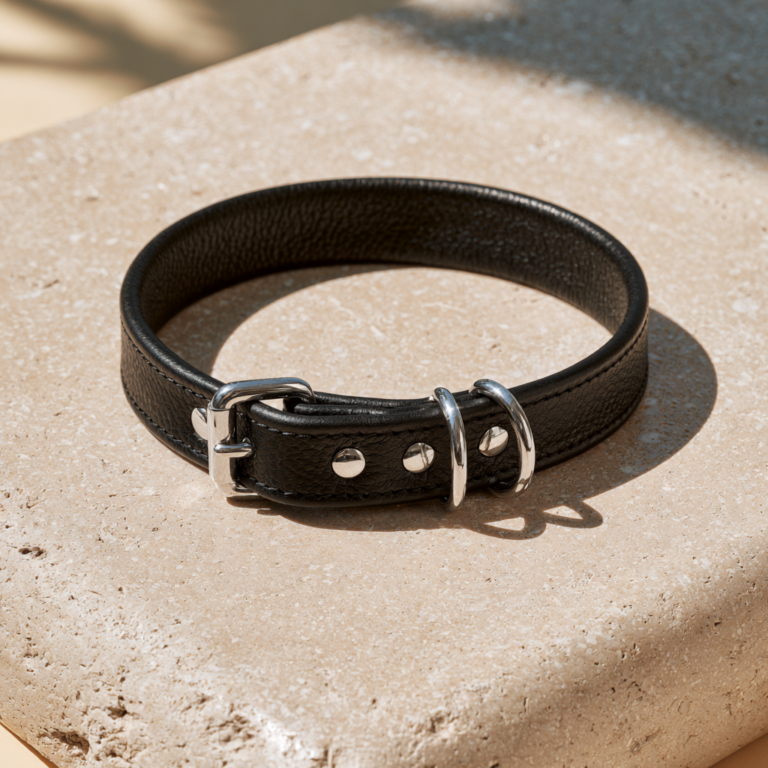 Collier pour Chien en Cuir Artisanal Caramel