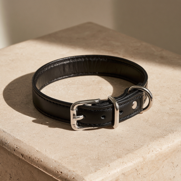 Collier pour Chien en Cuir Artisanal Ambre