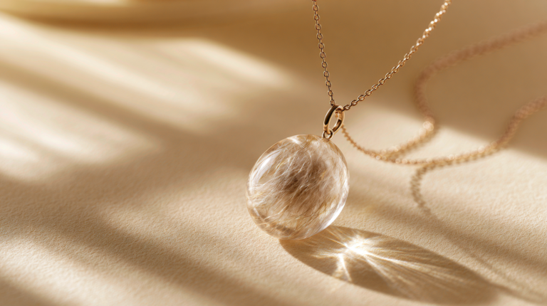 Collier Souvenir – Pendentif Rond avec Poil de Chien