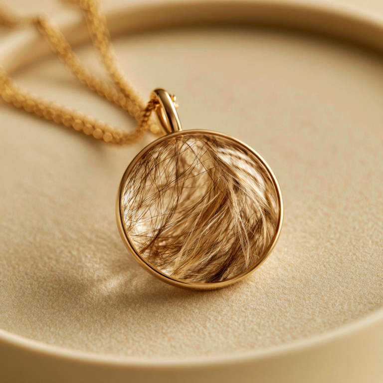 Médaillon Cœur Fidèle – Collier avec Poil de Chien