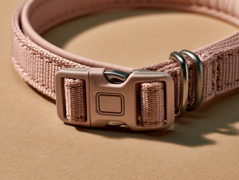 Boucle Collier Chien Élégance – Rose Poudré