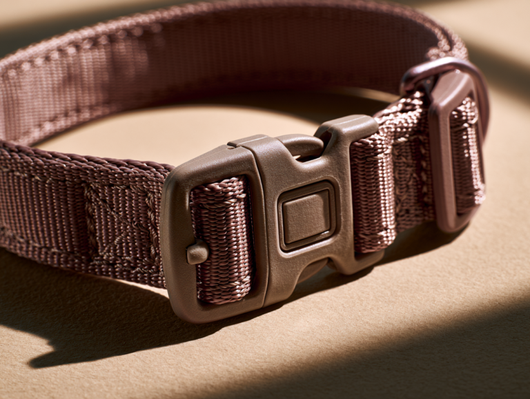 Boucle Collier Chien Premium – Rose Taupe