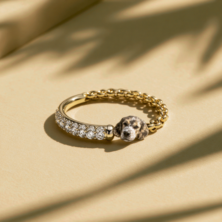 Bracelet Souvenir Chien Portrait – Éclat Précieux