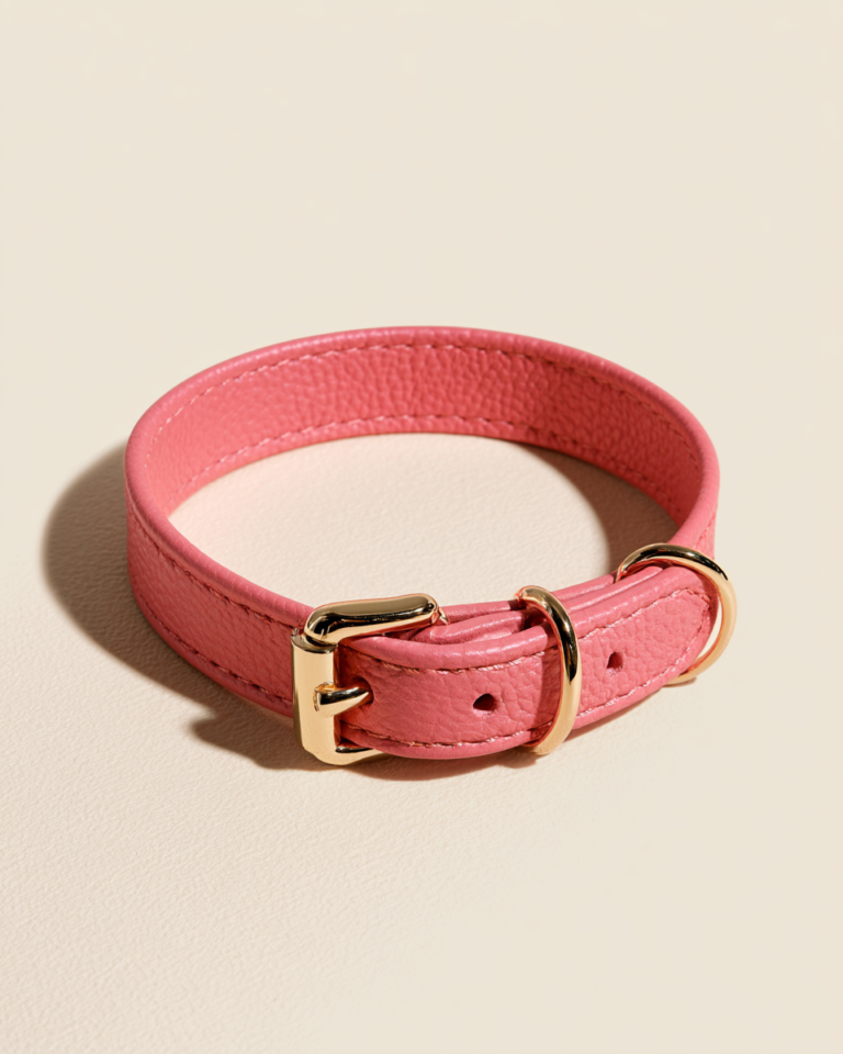 Collier Cuir Rose pour Chien Classique – Collection Élégance 2026