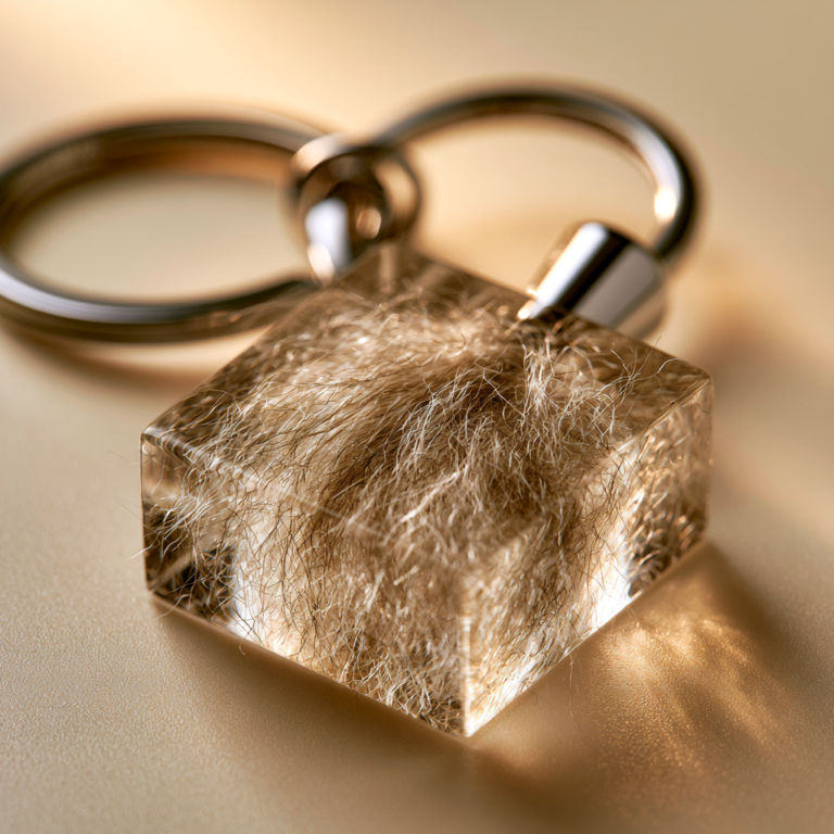 Porte Clé Poil de Chien – Cube Souvenir