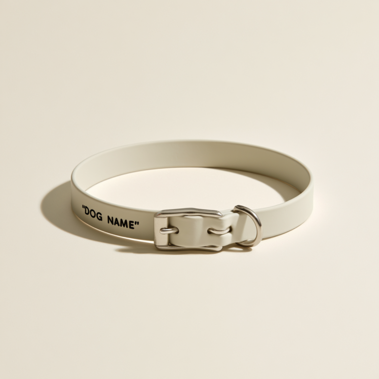 Collier Biothane Personnalisé – Ivoire
