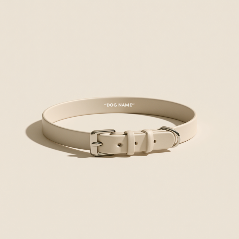 Collier Biothane Personnalisé – Crème Signature