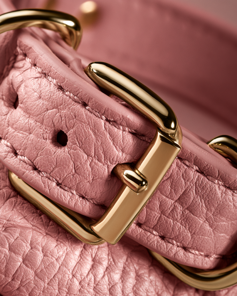 collier chien cuir rose 1