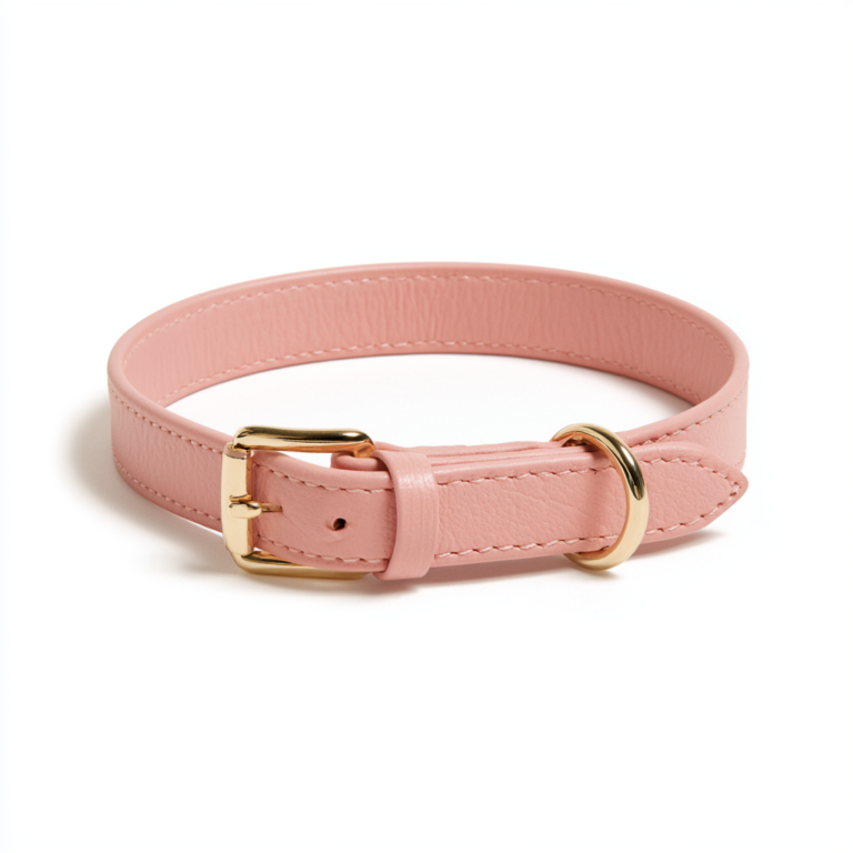 Collier Chien Cuir Rose Douceur