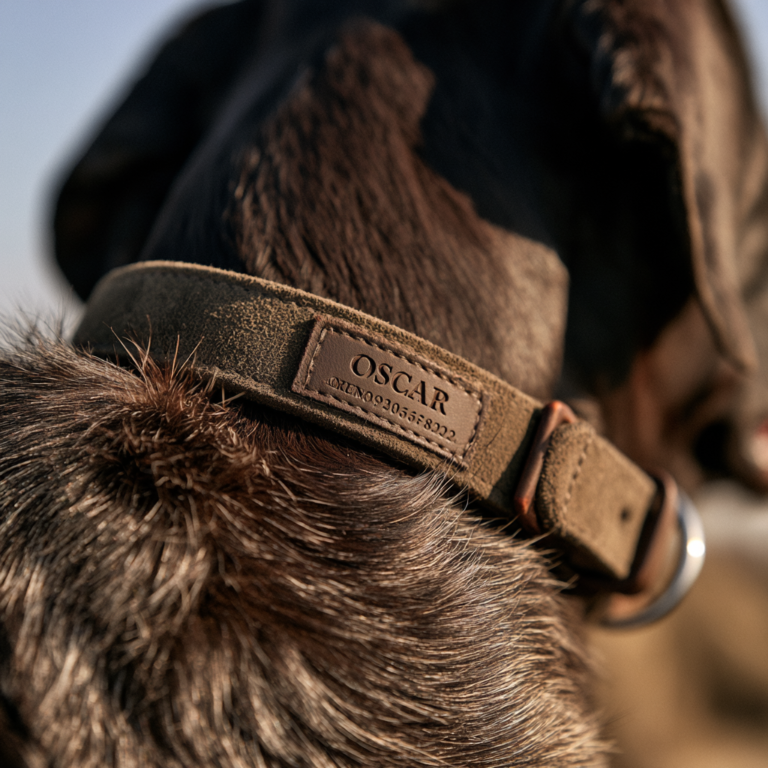 Collier Chien de Chasse Personnalisé – Chasseur Kaki