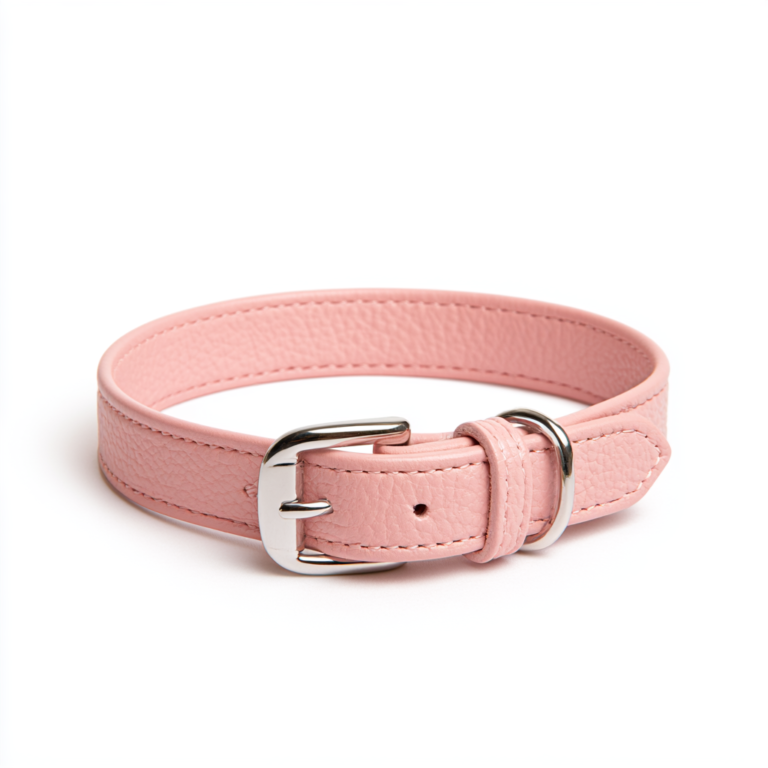 Collier Chien Rose Cuir Classique