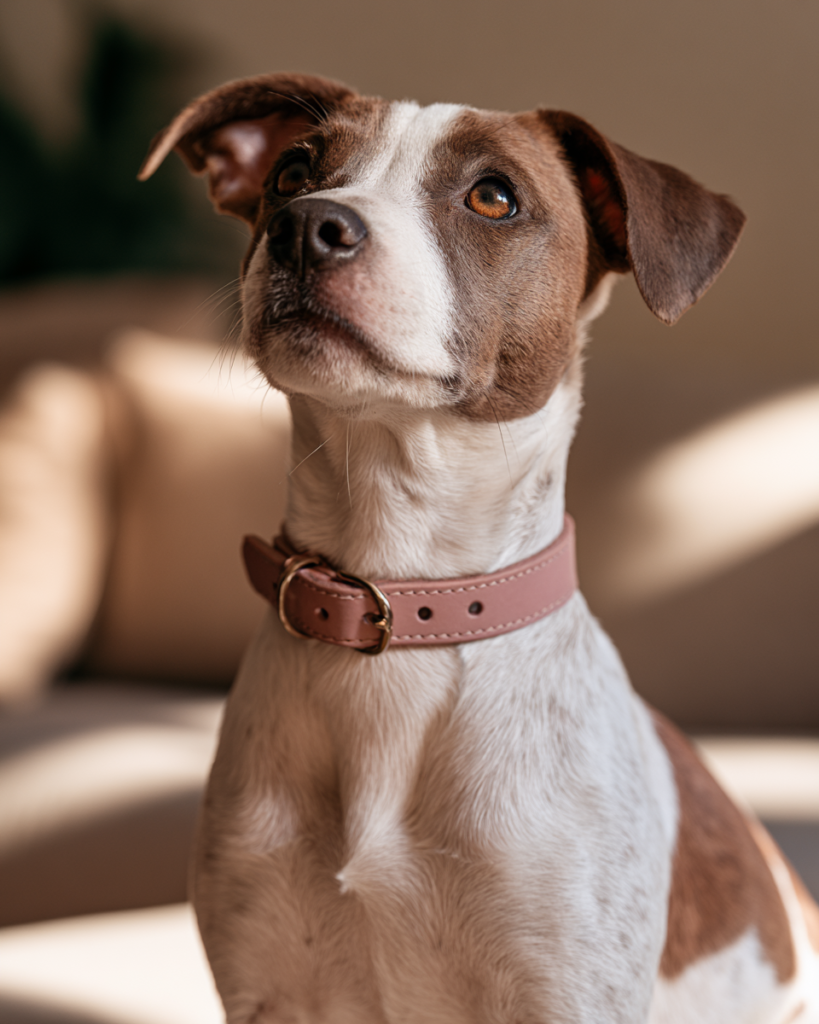 collier chien rose cuir 10