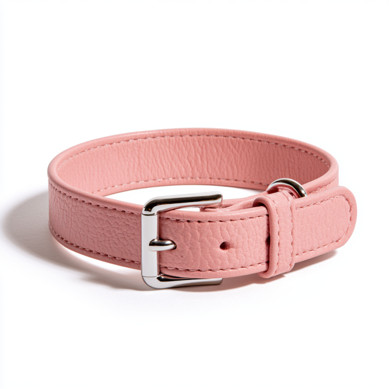Collier Chien Rose Cuir Élégance