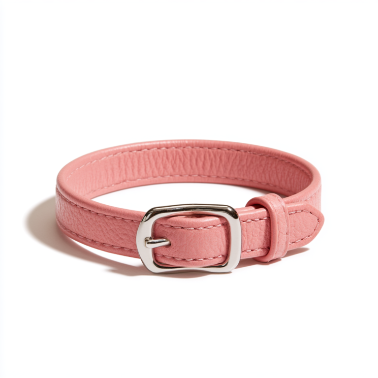 Collier Chien Rose Cuir Chic