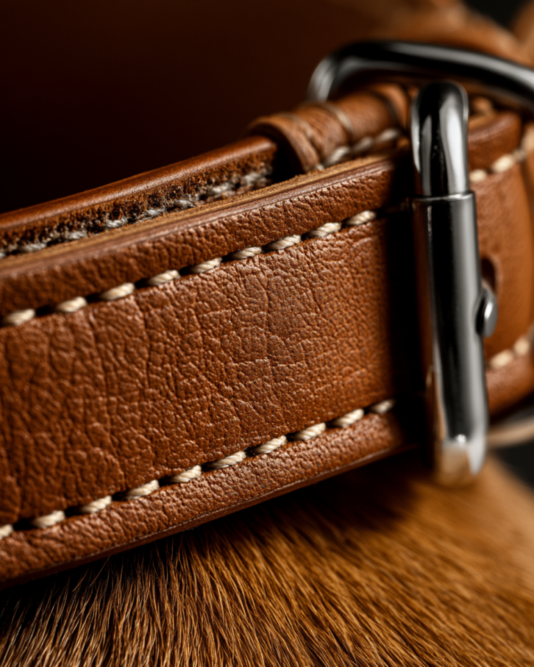 Collier gros chien cuir – Détail boucle