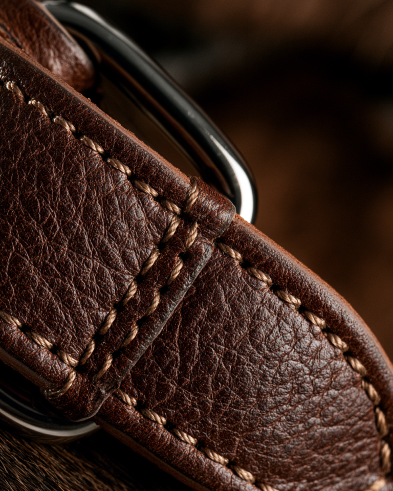 Collier Gros Chien Cuir – Artisan Brun Foncé