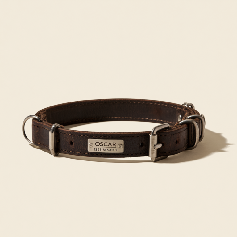 Collier chien de chasse personnalisé – Cuir robuste