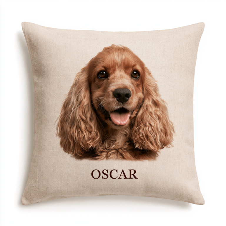 Coussin personnalisé chien avec photo et prénom