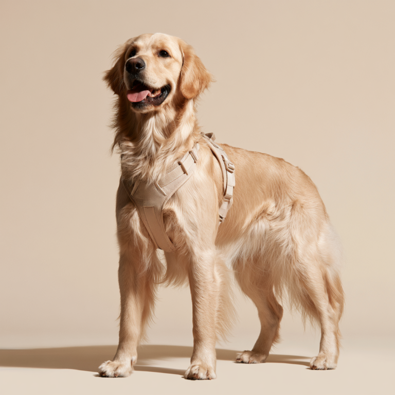 Harnais pour Chien Sur Mesure – Beige Élégance